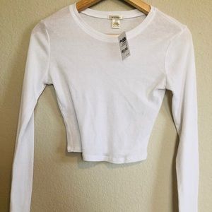 White Long Sleeve crop top